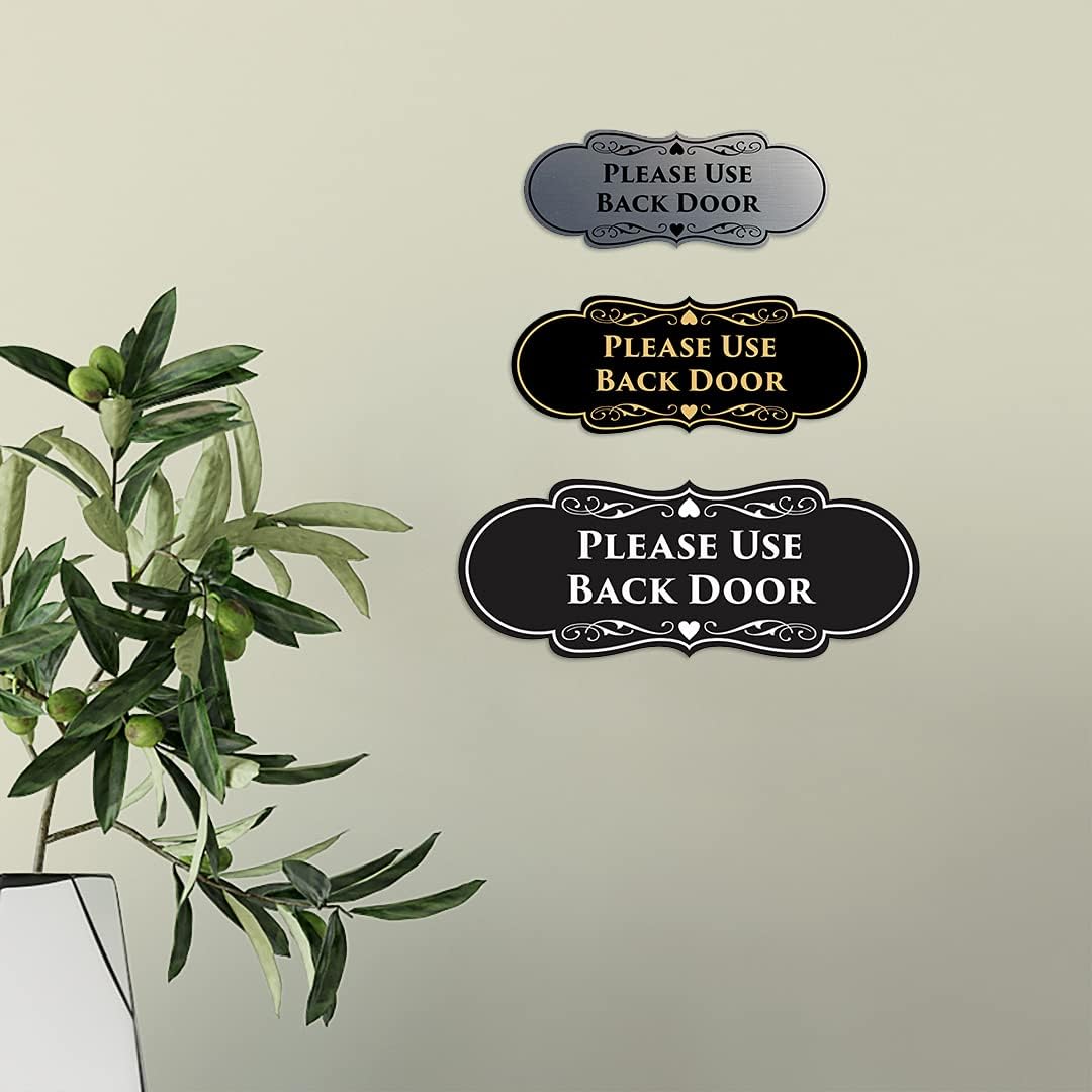 Signs ByLITA Designer Please Use – Puerta trasera (negro) – Pequeño, 1 paquete