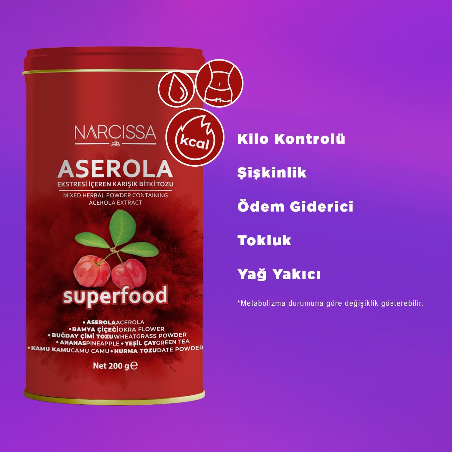 Polvo de hierbas mixtas que contiene extracto de acerola – Edema natural y reductor de hinchazón para la salud digestiva e imuna, deal Detox