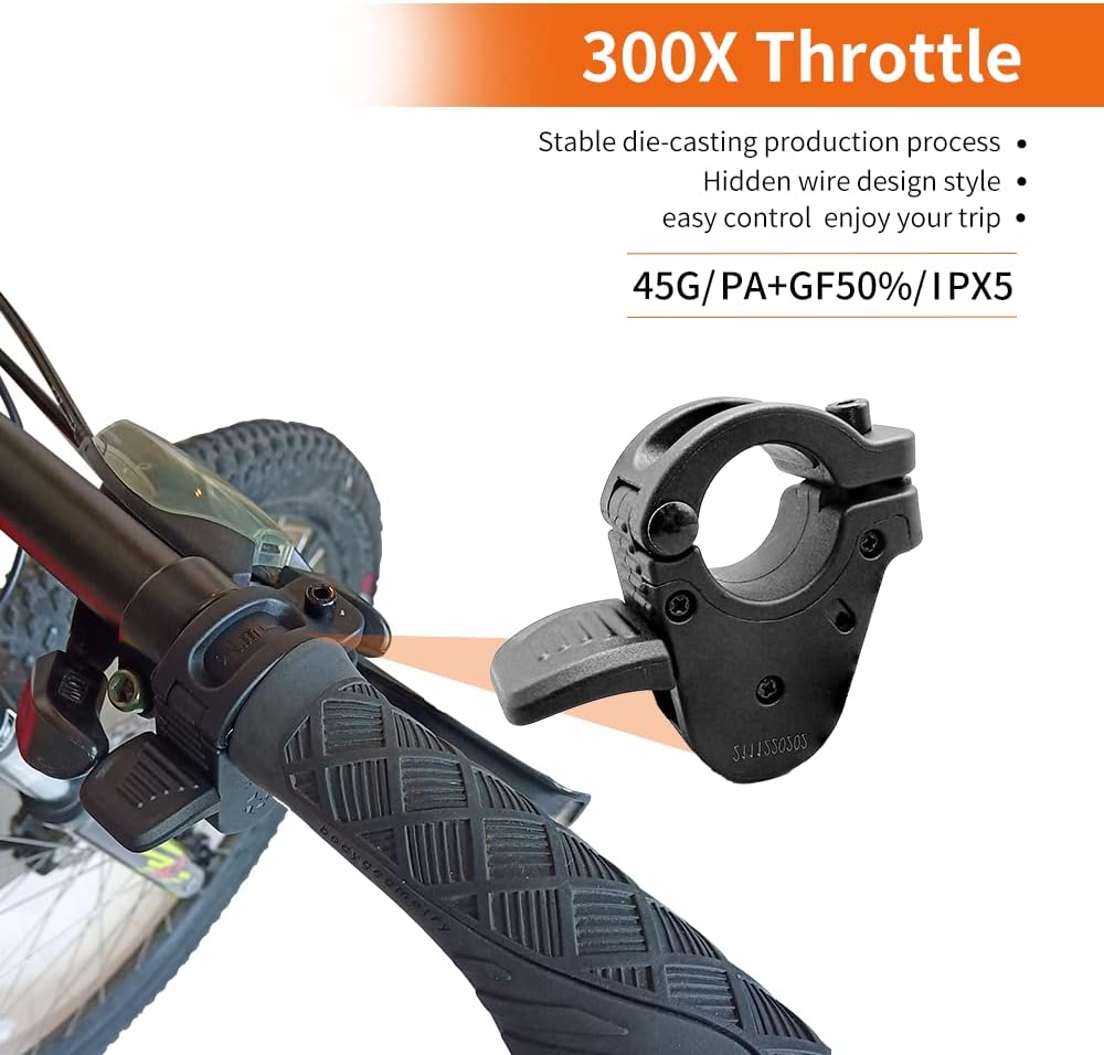 Ebike Throttle Throttle WUXING 300X mano derechaizquierda acelerador de desmontaje rápido para 24 V 36 V 48 V 60 V 72 V acelerador de bicicleta