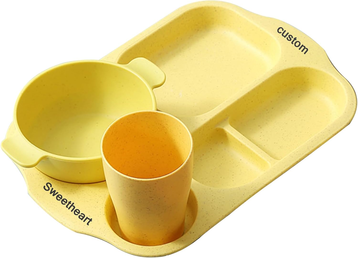 Juego de 6 platos llanos divididos resistentes y personalizados, de 11.8 pulgadas, tamaño que puede contener completamente tu comida reutilizable
