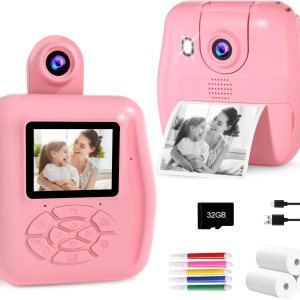 Cámara para niños con impresión instantánea cámaras instantáneas para niños que imprimen fotos, cámara digital para niños, cámara de juguetes 1080P Cámara para niños con impresión instantánea cámaras instantáneas para niños que imprimen fotos, cámara digital para niños, cámara de juguetes 1080P
