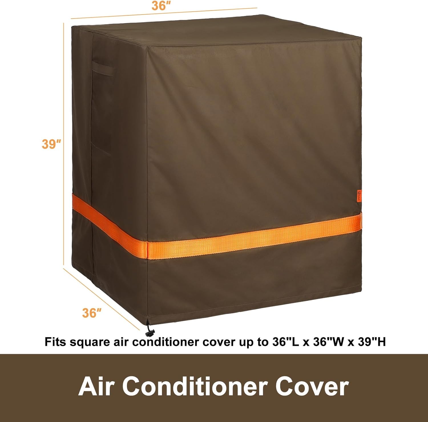 Joyhalo Cubierta de aire acondicionado, cubierta impermeable para unidad exterior, duradera 600D Oxford Ac cubre al aire libre con correas