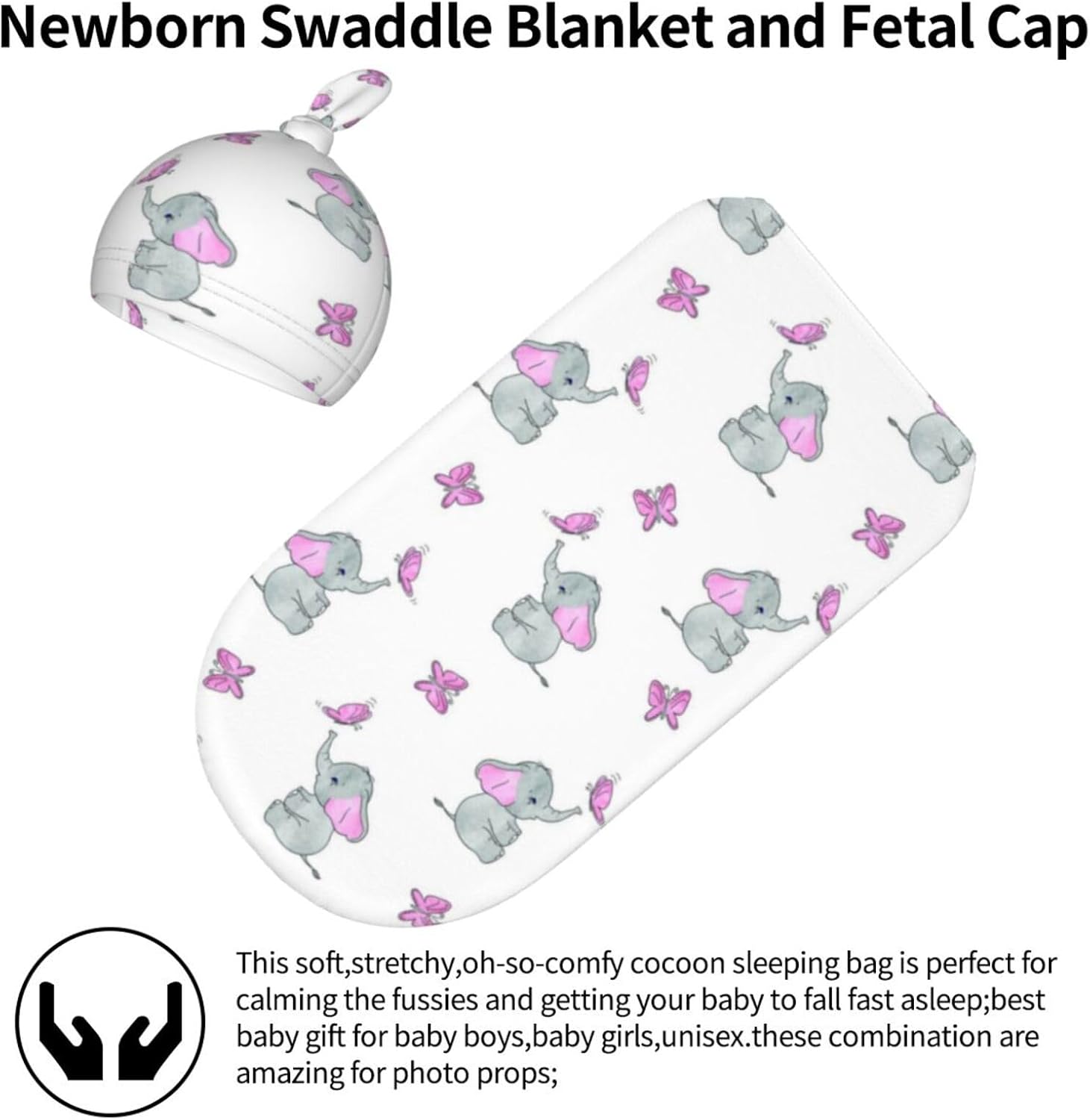 WELBB Dog Paws – Manta para bebé recién nacido, con gorro, manta elástica personalizada para recibir, artículos esenciales para recién nacidos, para