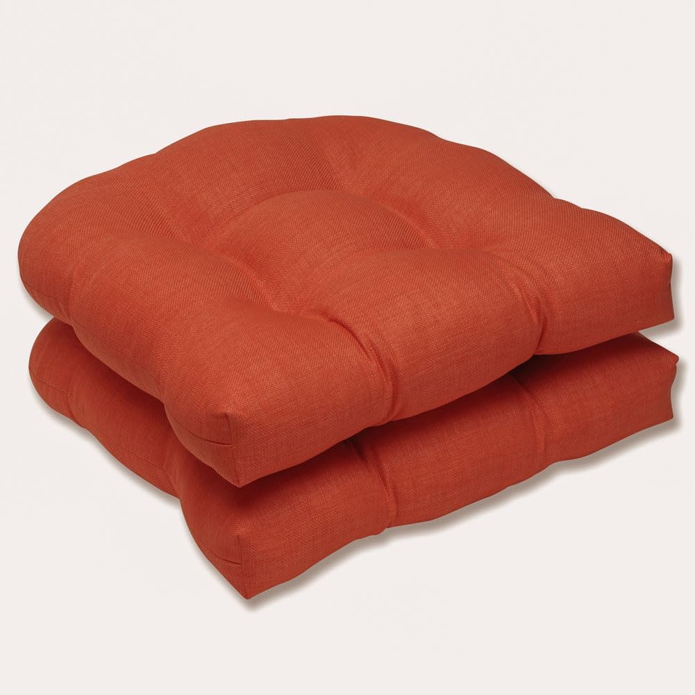 Pillow Perfect Rave – Cojín de mimbre sólido para asiento de patio para interiores y exteriores, reversible, resistente a la intemperie y a la