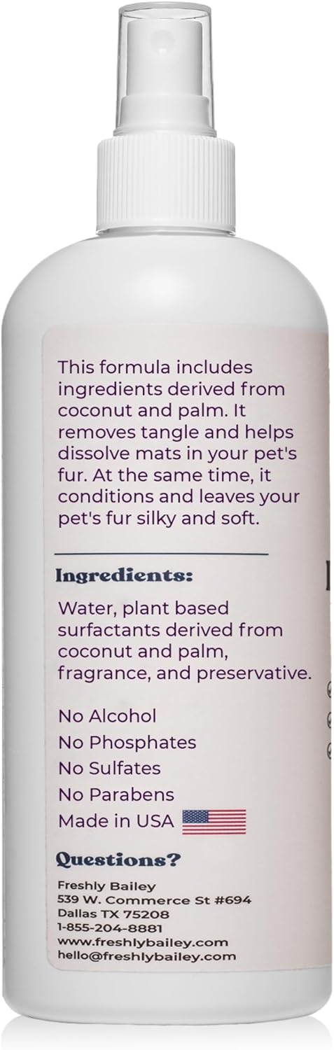 Spray desenredante para perros  Spray desenredante para mascotas para gatos y perros  Desenredante natural y acondicionador sin enjuague para tu