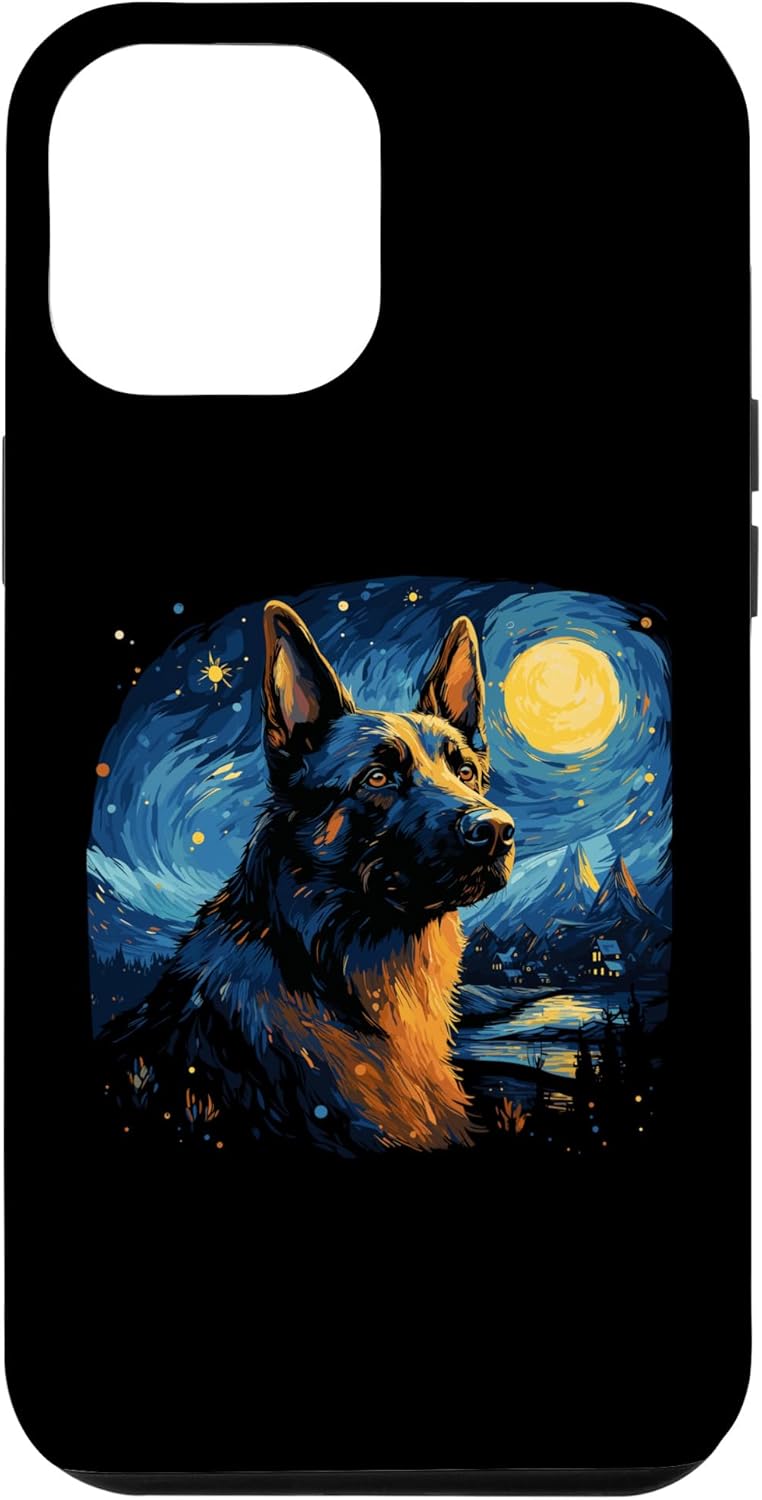 Funda para iPhone 12 Pro Max Van Gogh Dog Pastor Alemán