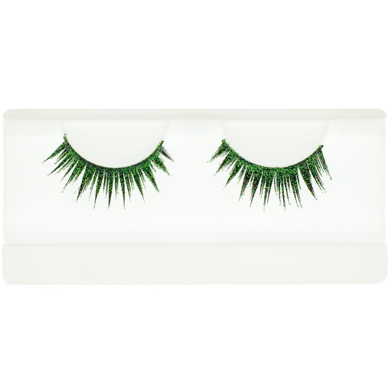 EMILYSTORES – Pestañas para disfraz de estrella brillante con alas verdes para Halloween, pestañas dramáticas, aspecto de fiesta, 1 par