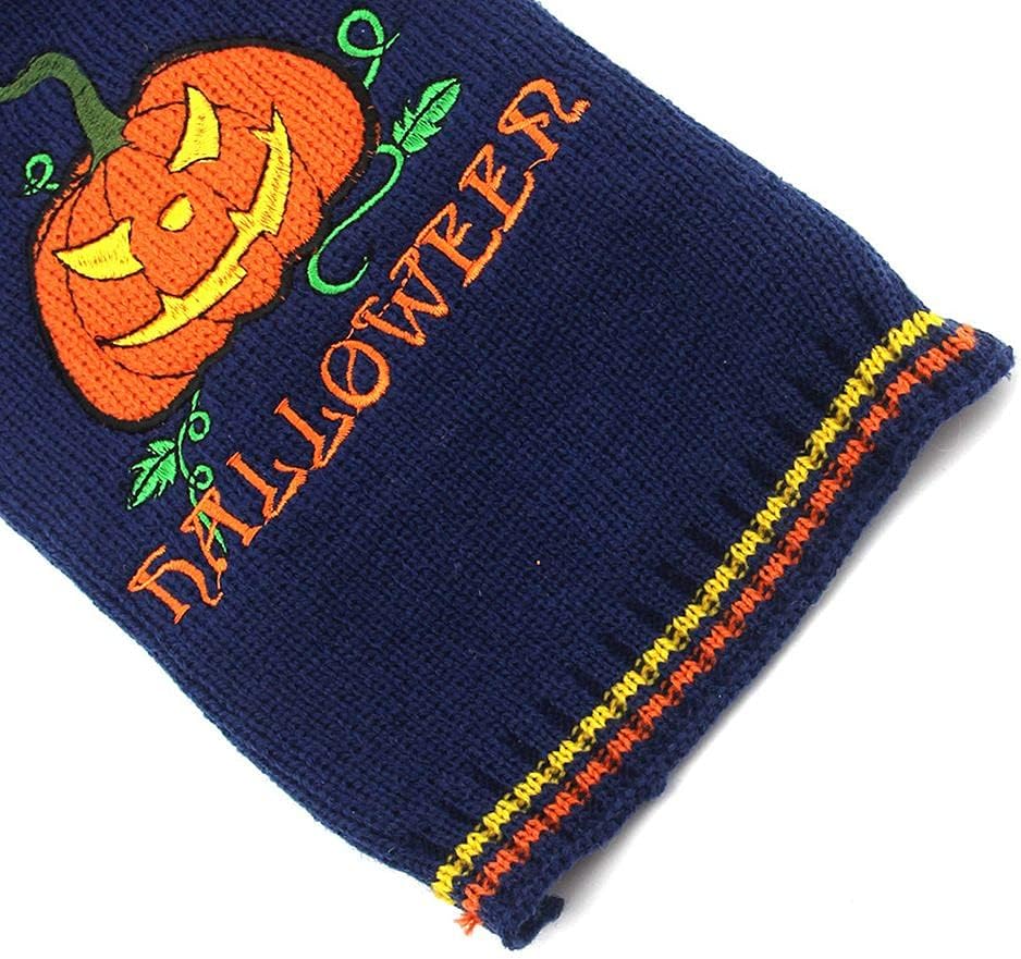 ChezAbbey Disfraz de Halloween para mascotas, ropa de calabaza de terror, traje de otoño e invierno, suéter cálido de demonio para gatos, gatitos,