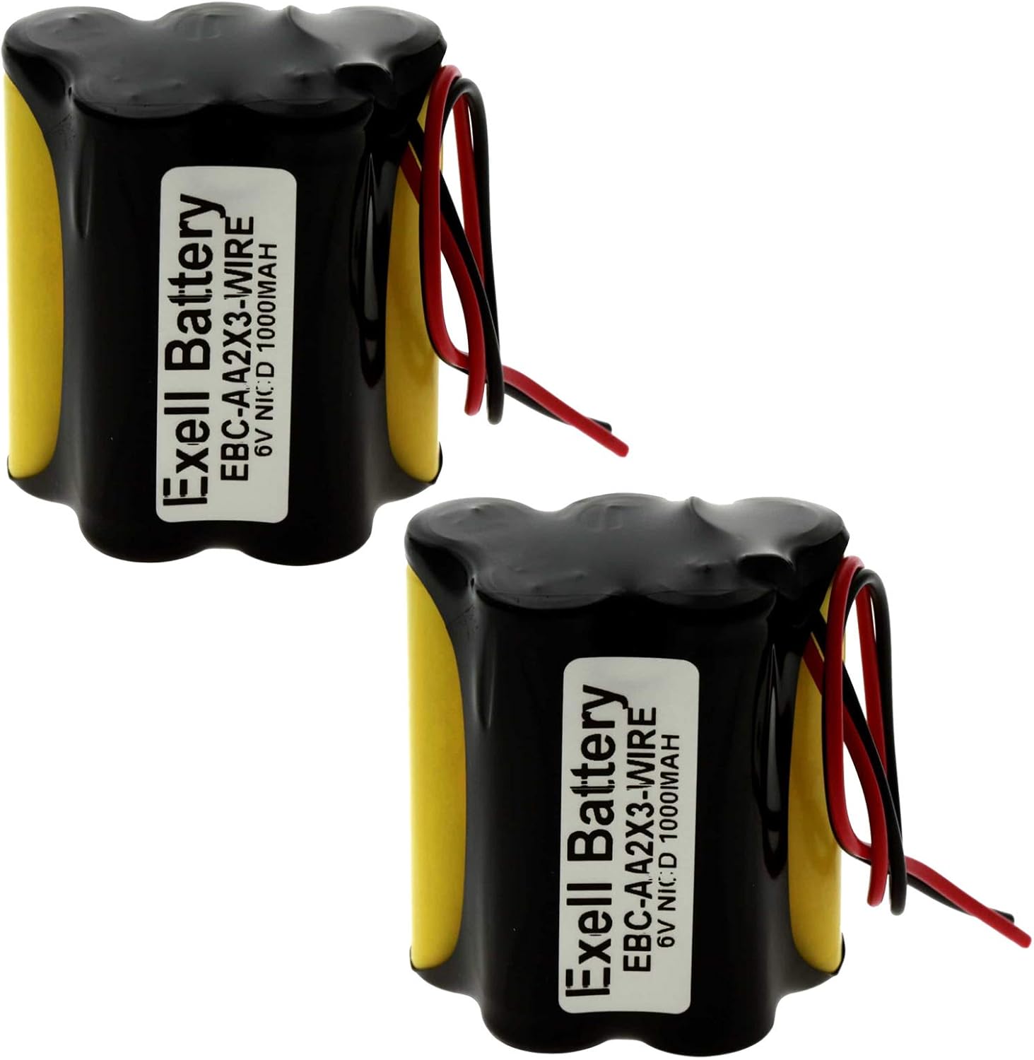 2 baterías NiCD de 6 V 1000 mAh con cables de 5 pulgadas para iluminación de búsqueda, herramientas eléctricas
