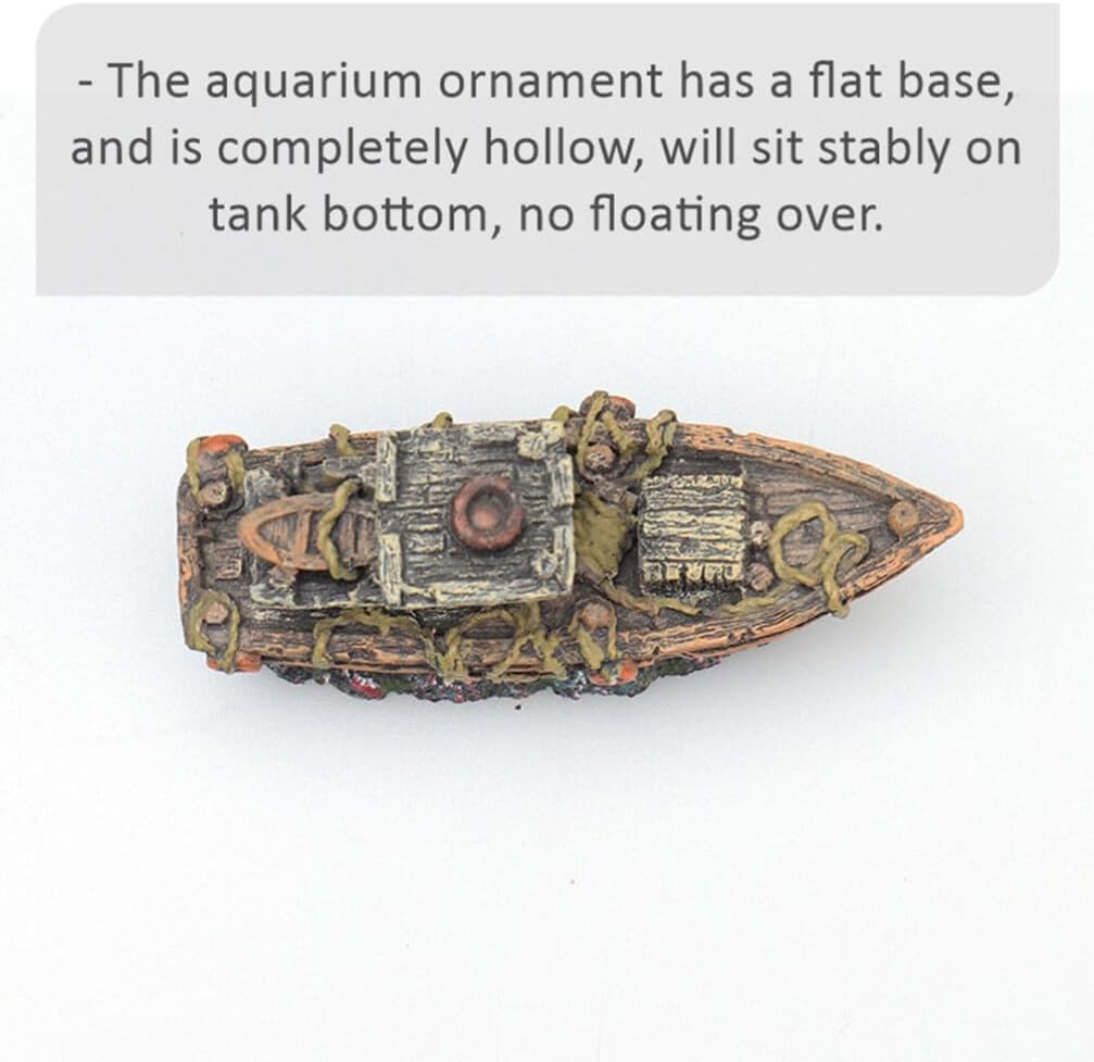 Artesanía de resina 1 pieza de mini barco pirata simulado para naufragio, cueva de peces, decoración de peces, cueva, naufragio, ocultación,