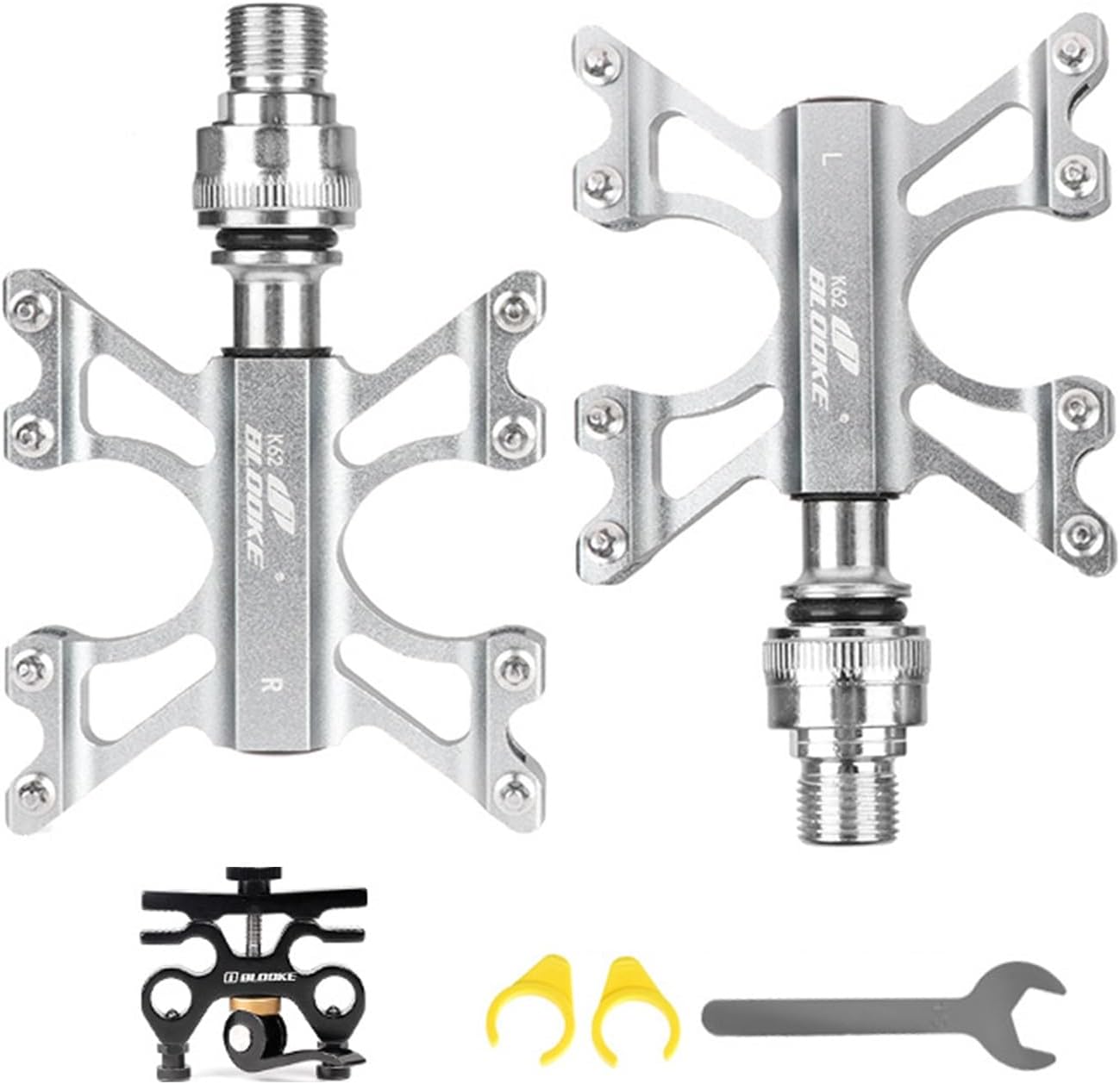 Pedales ultraligeros MTB 916 pulgadas aleación de aluminio CNC liberación rápida hebilla pedales 3 rodamientos sellados con pedales soporte de