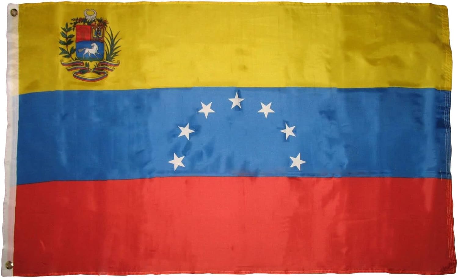 Paquete de 25 unidades, bandera venezolana Venezuela 7 3×5 con ojales de 3 x 5 pies