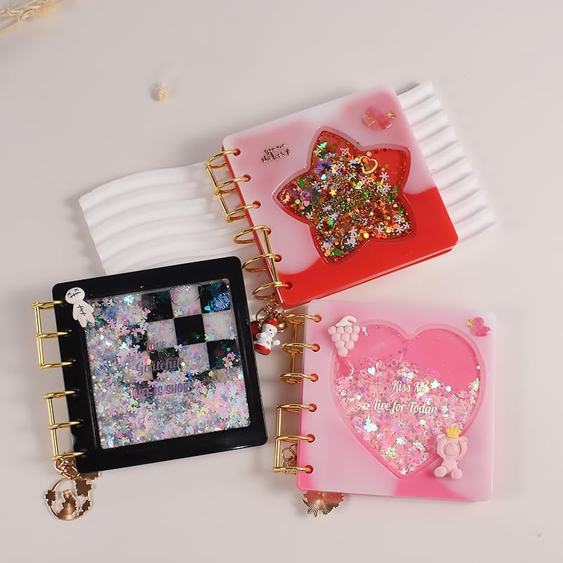 Kit de moldes de resina para cuadernos, moldes de resina epoxi de fundición de arena movediza para cuadernos, molde de silicona para cuaderno de