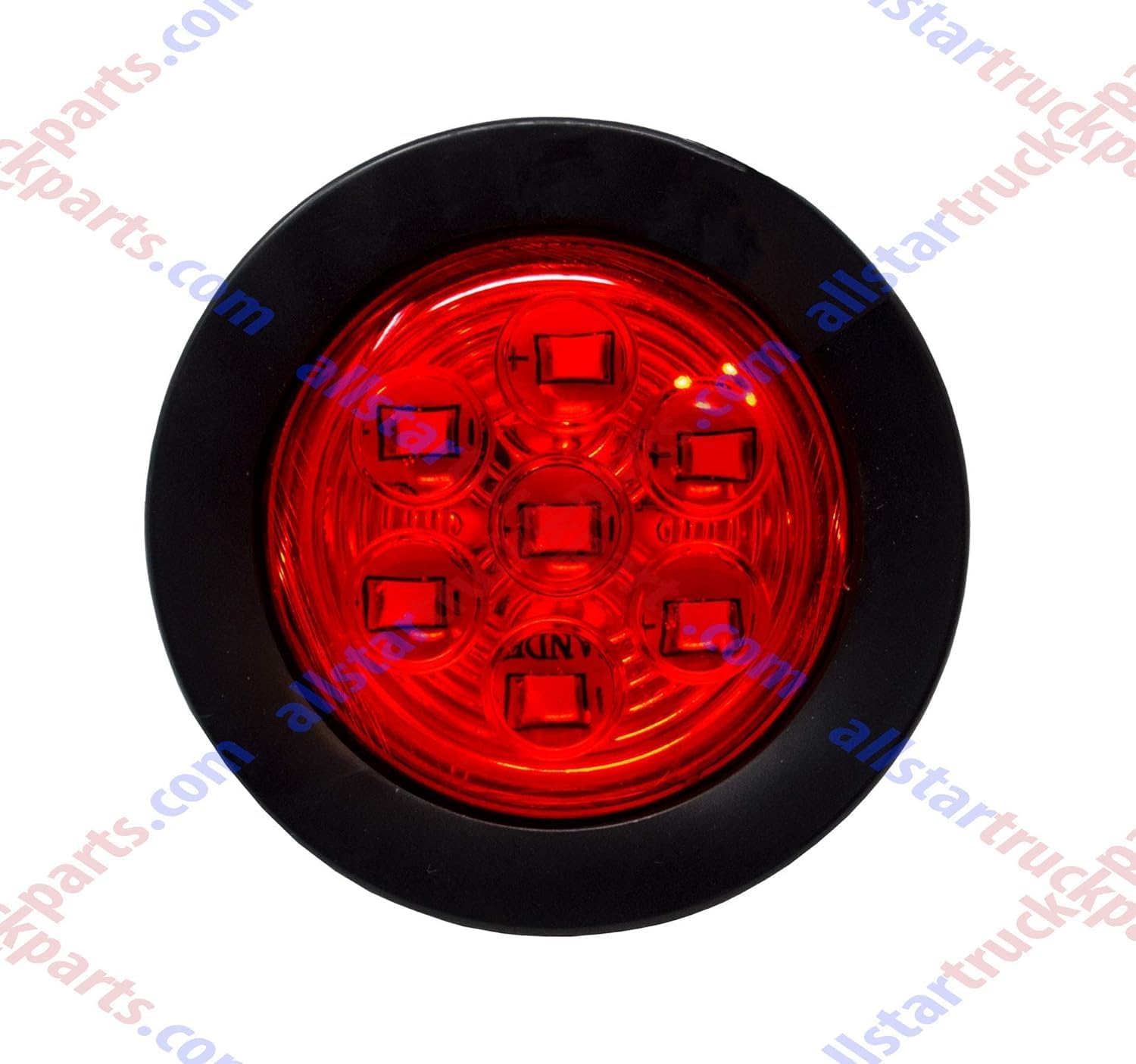 All Star Truck Parts 8 unidades de 2 pulgadas redondas de luz LED lateral de espacio libre 7 LED ojales de goma IP 67 para remolques – 4 rojos y 4