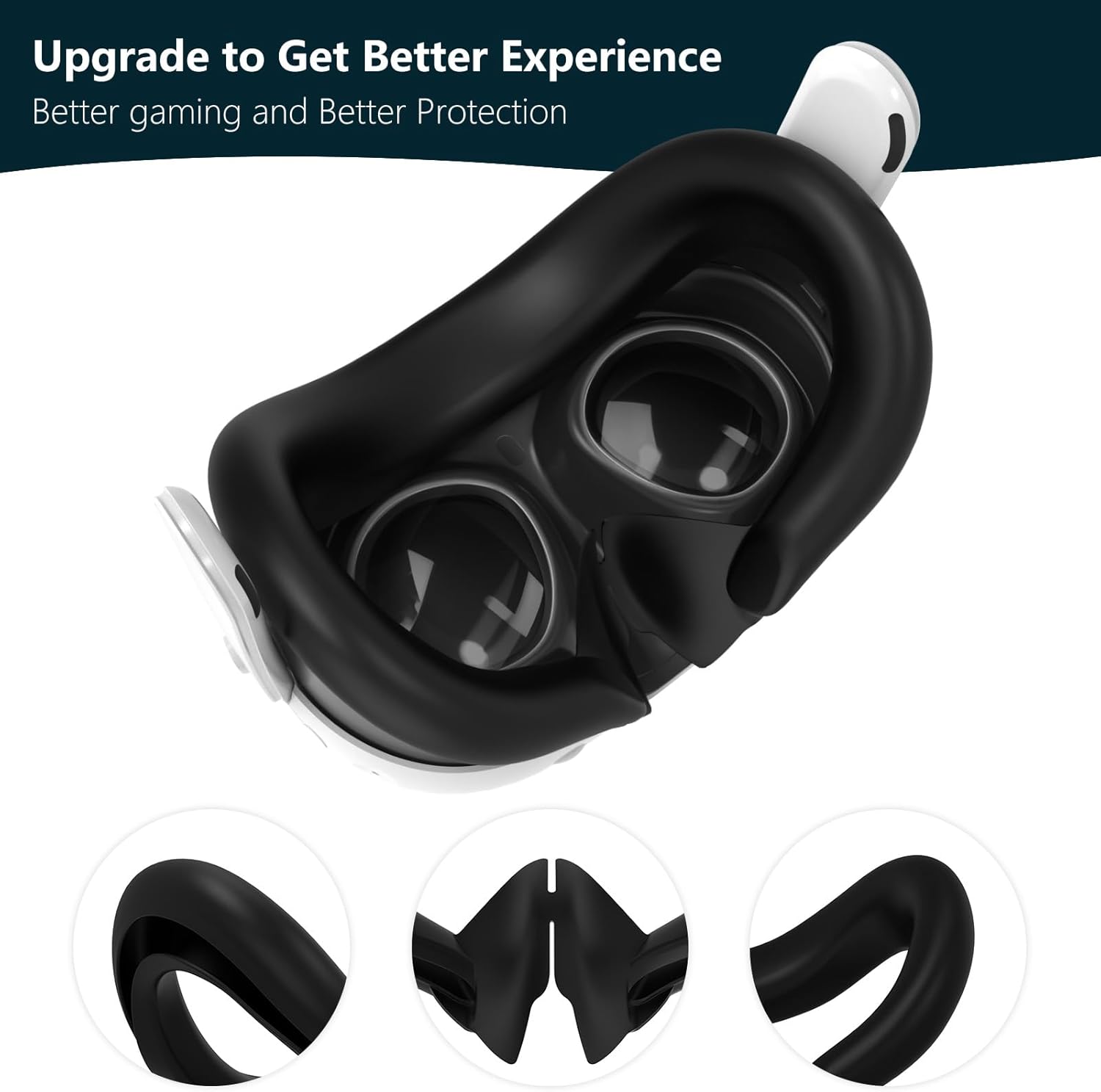 Silicone VR Face Cover for Quest 3 Original Headset, Face Pad Face Cushion Compatible with Meta Oculus Quest 3 Face Cover Skin Accessories