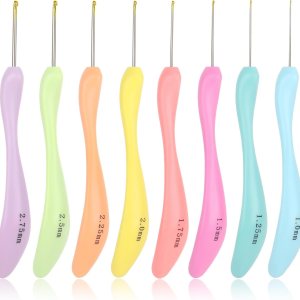 Katech – 8 agujas de ganchillo ergonómicas de diferentes tamaños y tamaños pequeños, juego de ganchillo de encaje, herramientas de tejer para Katech – 8 agujas de ganchillo ergonómicas de diferentes tamaños y tamaños pequeños, juego de ganchillo de encaje, herramientas de tejer para