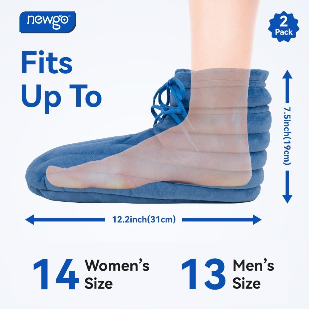 NEWGO Calentadores de pies para microondas, botines calefactables para microondas con calor penetrante profundo para aliviar la rigidez del pie,