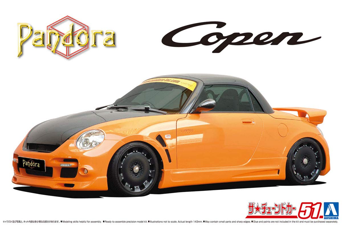Aoshima 124 The Tuned Car Series No.51 Daihatsu Pandora TYPE887 EVOII L880K Copen 2002 Modelo de plástico