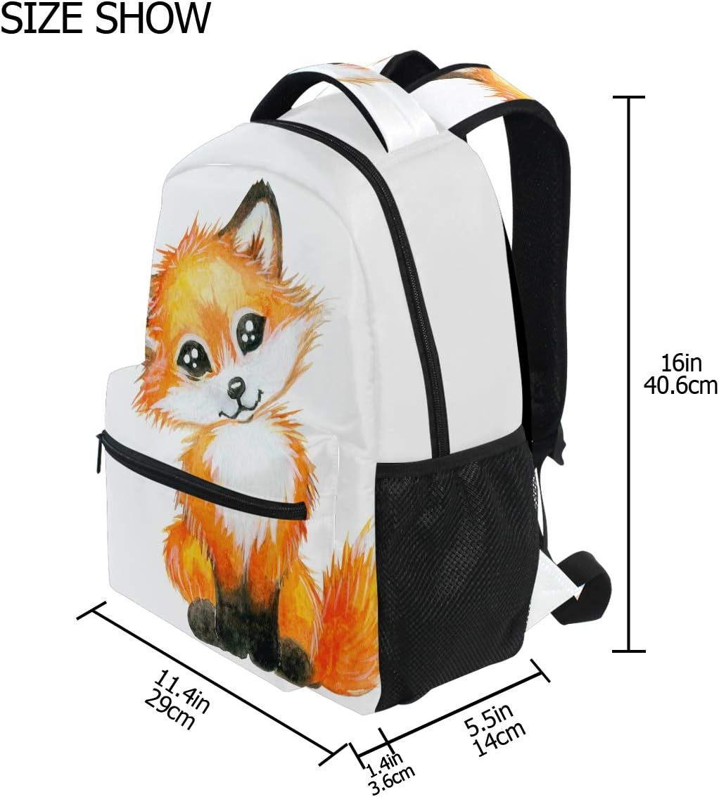 ALAZA Elegante mochila grande personalizada portátil iPad Tablet viaje mochila escolar con múltiples bolsillos, Zorro, Computadora portátil