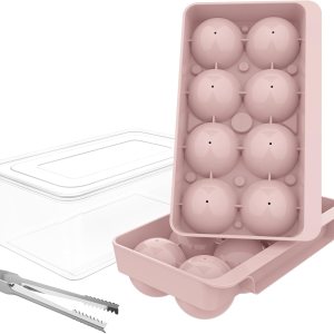 WIBIMEN Bandeja grande para cubitos de hielo, molde de hielo de whisky de 2.5 pulgadas, paquete de 2 moldes de cubitos de hielo con cubo y pinzas, WIBIMEN Bandeja grande para cubitos de hielo, molde de hielo de whisky de 2.5 pulgadas, paquete de 2 moldes de cubitos de hielo con cubo y pinzas,