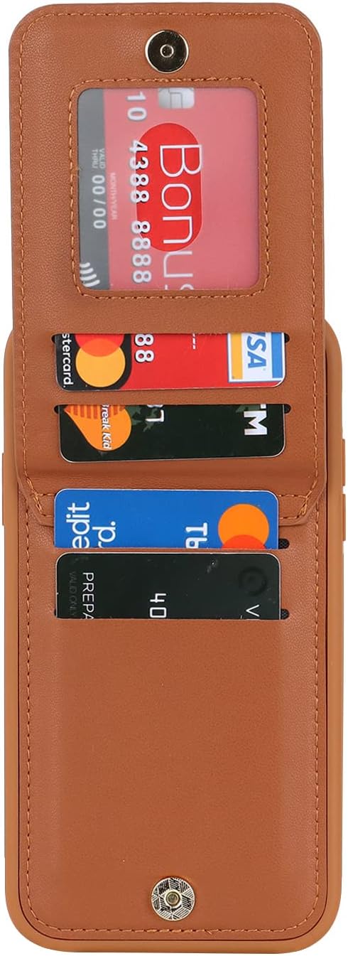 Funda para iPhone 11 Pro con tarjetero para iPhone 11 Pro, cartera con tarjeta de crédito con anillo, cierre de cremallera, a prueba de golpes,