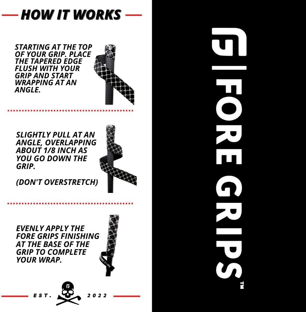 FORE GRIPS  GOLF’S #1 GRIP WRAP (7-PACK) – Elimina la molestia de volver a agarrar – ABRIR. ENVOLUCIÓN. JUEGA