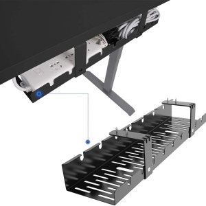 FLEXISPOT Bandeja de organización de cables para debajo del escritorio, cables de metal para organizar cables, bandeja de cables de oficina y hogar, FLEXISPOT Bandeja de organización de cables para debajo del escritorio, cables de metal para organizar cables, bandeja de cables de oficina y hogar,
