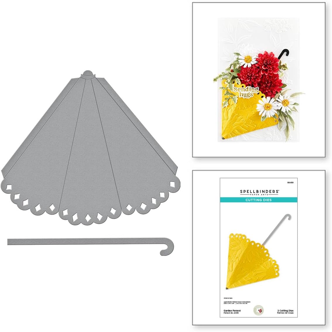 Spellbinders Troqueles grabados para sombrilla de jardín de Susan Tierney-Cockburn, metal