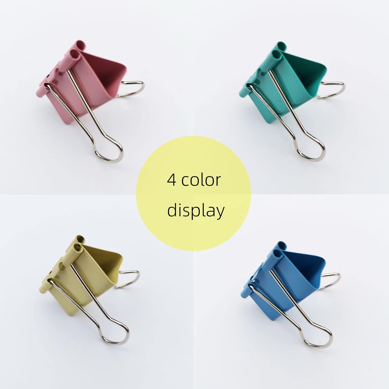 12 clips de metal plegables de color rosa de 1.25 pulgadas, adecuados para la escuela, cocina, tamaño mediano, suministros de oficina en casa,