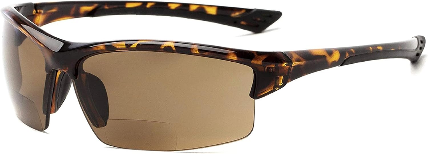 The Foster II – Lentes de sol bifocales de lectura de plástico para deportes y lectores de sol envolventes, certificado ANSI Z87.1