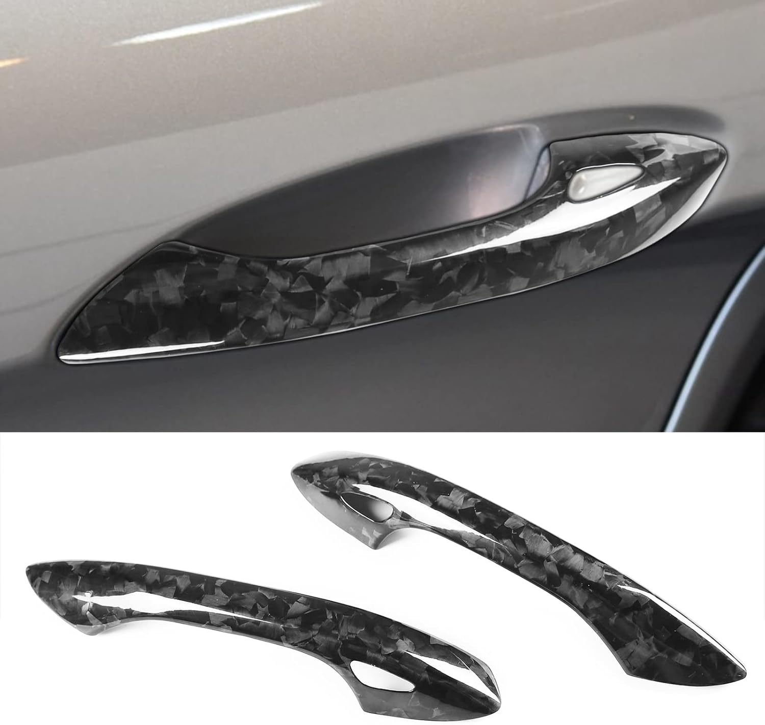 Cubierta de fibra de carbono forjada para manija de puerta exterior para Porsche 911 718 2016-2020