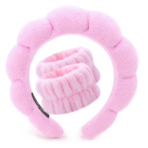 VNIHTT Juego de diadema y pulsera de spa prémium para mujer, absorbente, suave y cómodo, perfecto para el cuidado de la piel, maquillaje, yoga, VNIHTT Juego de diadema y pulsera de spa prémium para mujer, absorbente, suave y cómodo, perfecto para el cuidado de la piel, maquillaje, yoga,