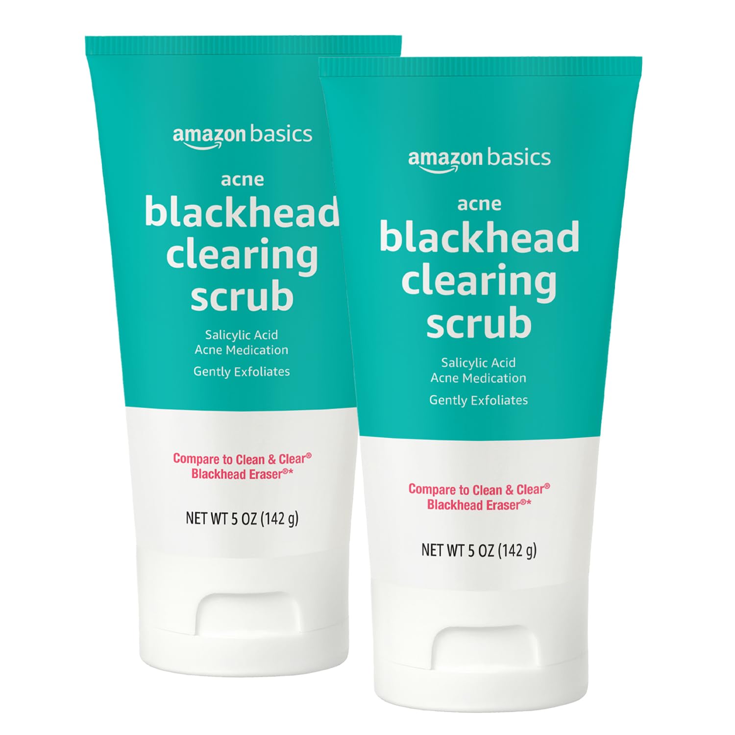 Tienda Basics Exfoliante limpiador de puntos negros de ácido salicílico, sin perfume, 5 onzas, paquete de 2