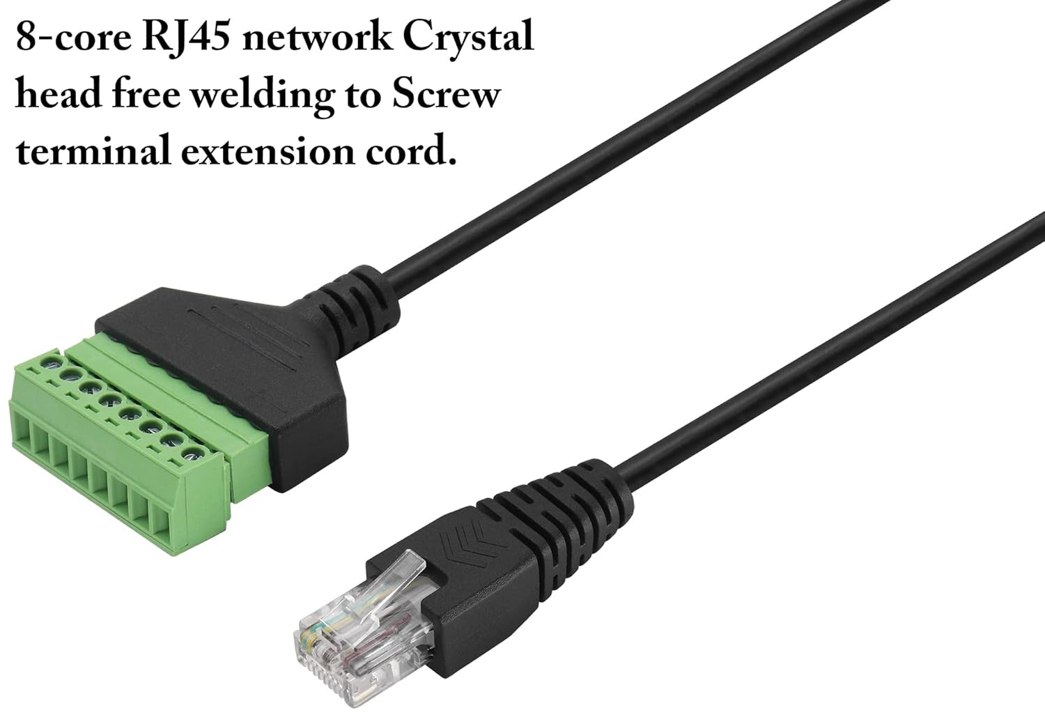 zdyCGTime Adaptador de terminal de tornillo RJ45 macho a 8 pines RJ458P 8C, extensor de cable Ethernet Cat5 a 8 pines, terminal de tornillo sin