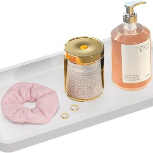 Bandeja Vantity de bambú, bandeja de bambú blanco de 12 x 5.5 x 0.65 pulgadas, bandeja Vantity para tocadores, bandeja para tanque de inodoro para Bandeja Vantity de bambú, bandeja de bambú blanco de 12 x 5.5 x 0.65 pulgadas, bandeja Vantity para tocadores, bandeja para tanque de inodoro para