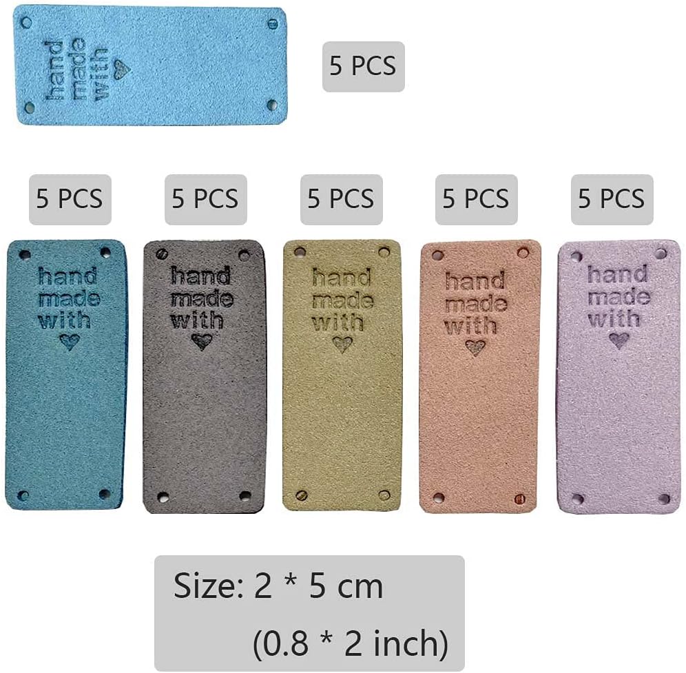 30 Uds. Etiqueta de piel sintética hecha a mano, adorno de etiqueta en relieve de punto, accesorios de bricolaje para jeans, bolsas, zapatos,
