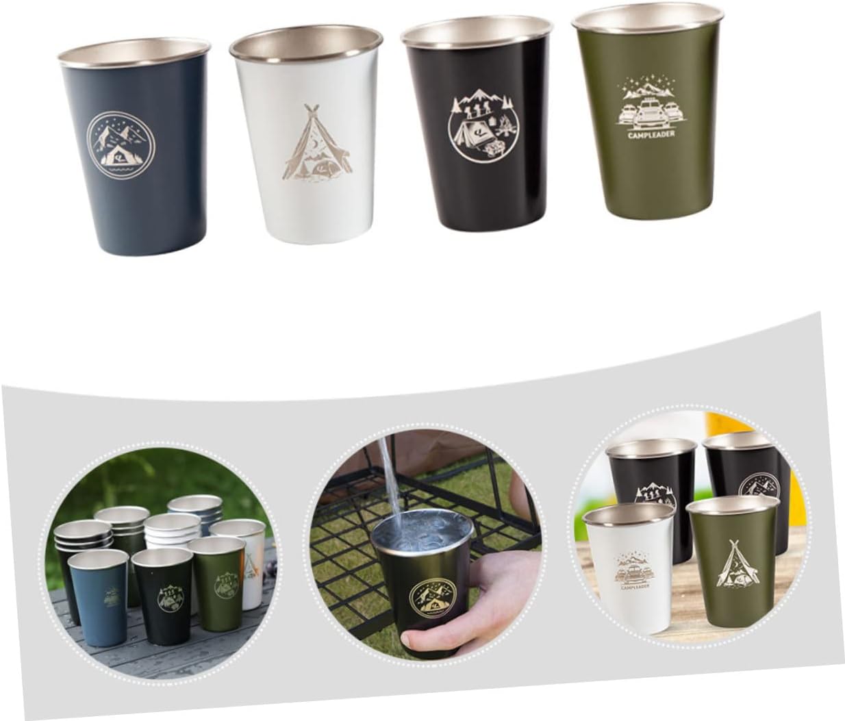 1 Set Outdoor Camping Cup Metal Tumblers Coffee Travel Mug Stainless Steel Mug Metal Shot Glasses Insulated Mug Tall Shot Glasses Camping Mug