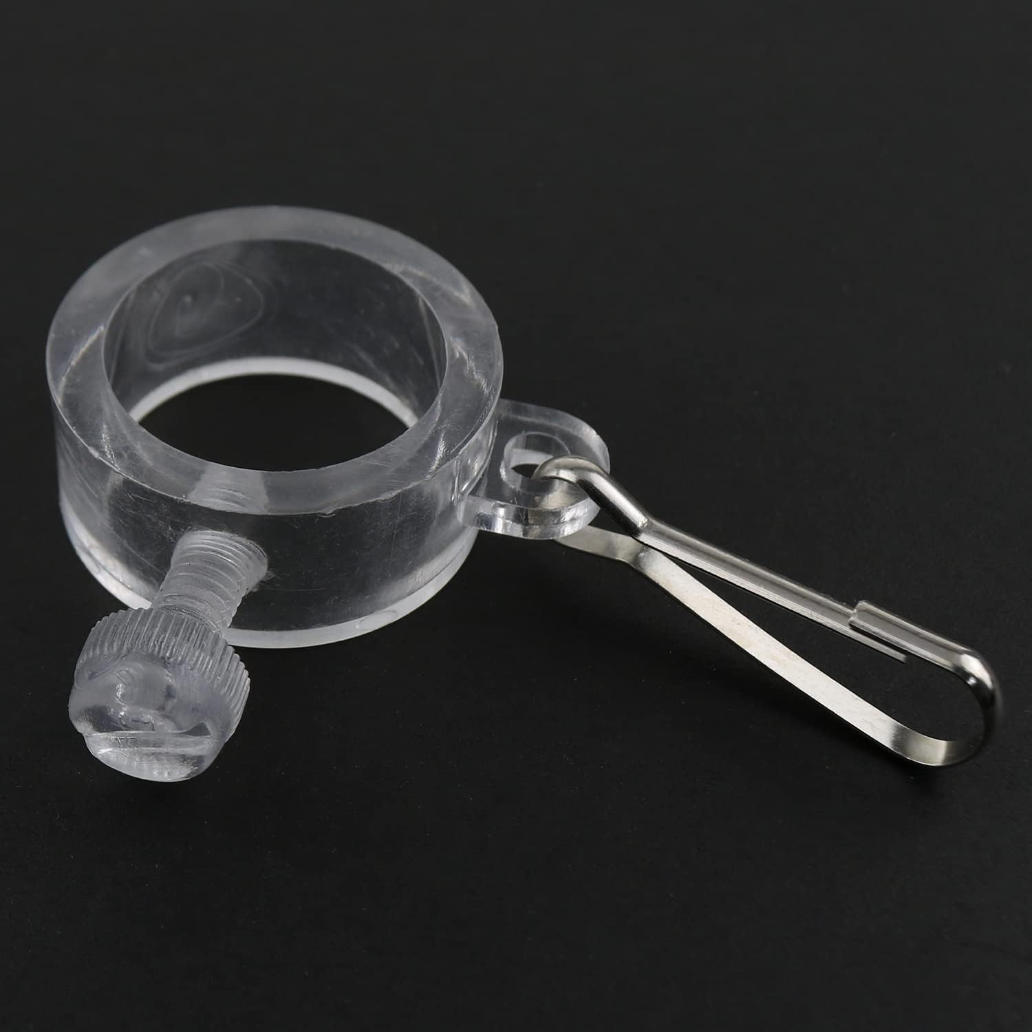 2 piezas de clip de anillo de asta de bandera con gancho fijo anti envoltura de plástico blanco anillos de montaje para asta de bandera