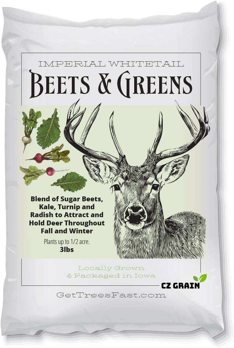 Beets & Greens – Semillas de parcela de comida para ciervos para plantar en otoño, mezcla de remolacha azucarera, col rizada, nabo, rábano y trigo