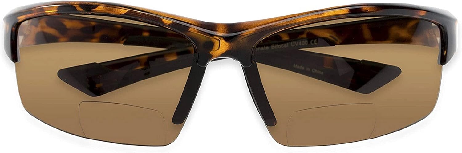 The Foster II – Lentes de sol bifocales de lectura de plástico para deportes y lectores de sol envolventes, certificado ANSI Z87.1