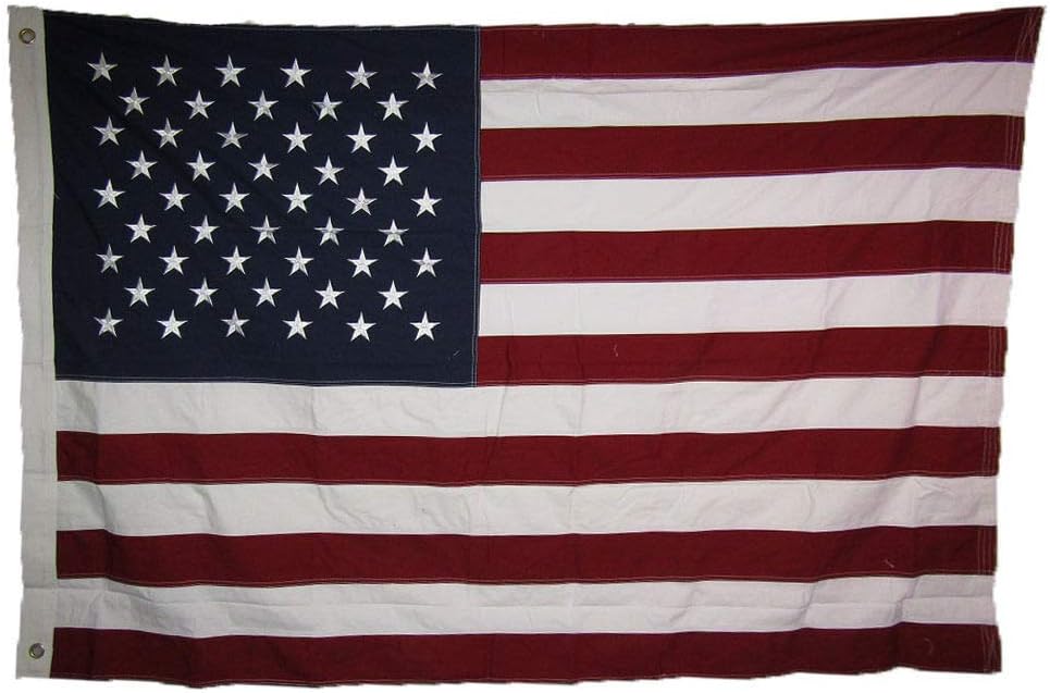 Premium 4×6 ft USA 50 100% Cotton Flag 4’x6′ Grommets wClips