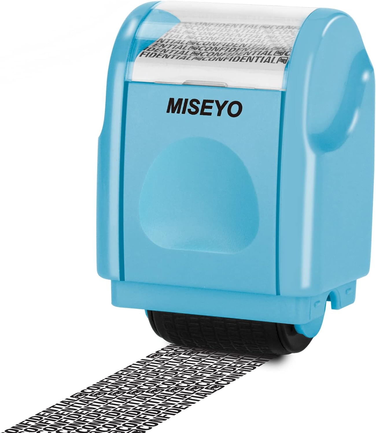 Miseyo Protección contra robo de identidad sellos anchos y mini de rodillo (azul) para privacidad de identificación de código de barras de datos con