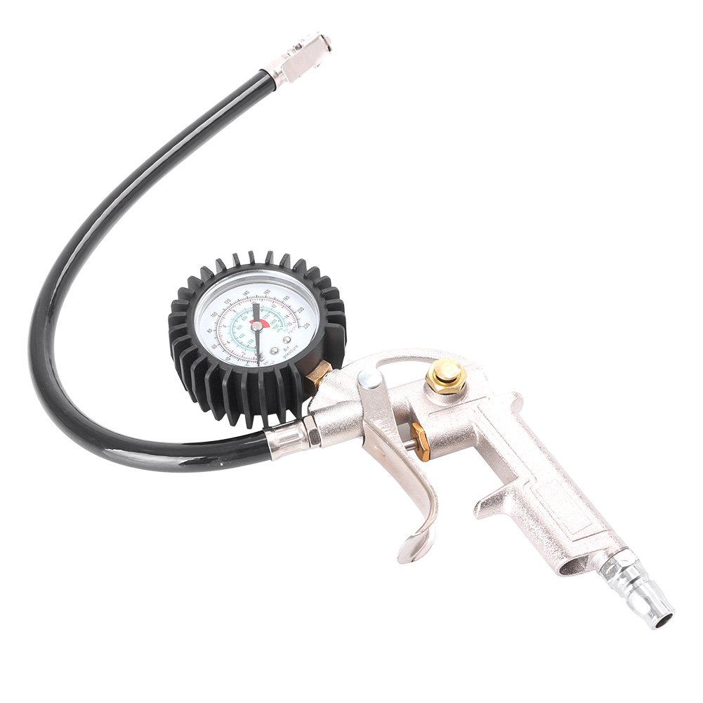 GZYF 220psi Inflador digital de neumáticos de coche Medidor de presión de aire Pistola Chuck Manguera flexible
