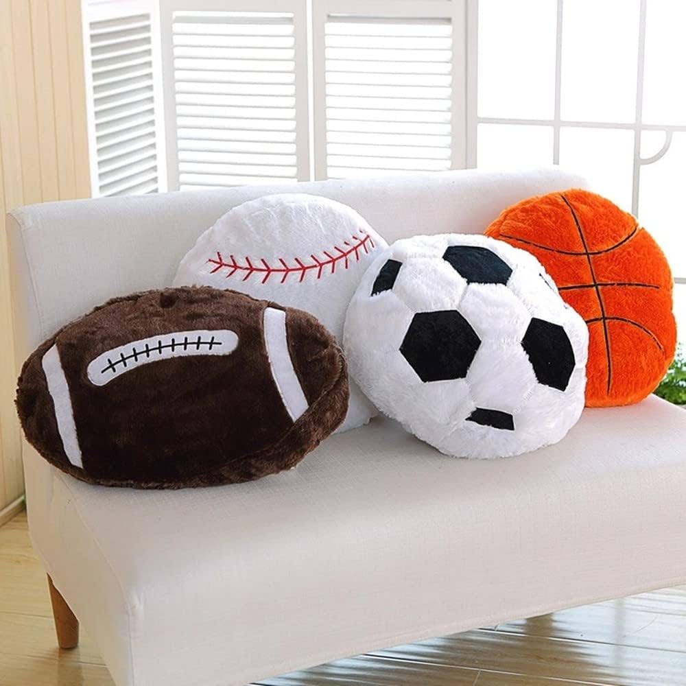 XIYUAN Almohada deportiva de rugby de 22 pulgadas de felpa, pelotas deportivas de peluche, juguetes esponjosos y duraderos, cojín decorativo para