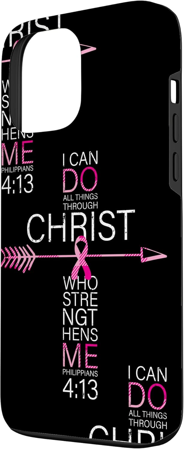 iPhone 13 Pro Max – Fundas para teléfono con cáncer de mama para mujeres, filipenses 413, color rosa