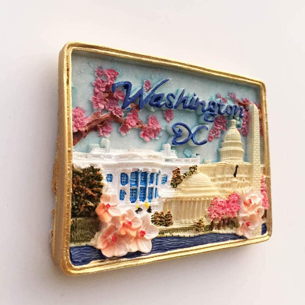 Washington DC USA – Imán de nevera 3D hecho a mano, resina magnética, decoración del hogar, cocina, colección de imanes para nevera de Washington