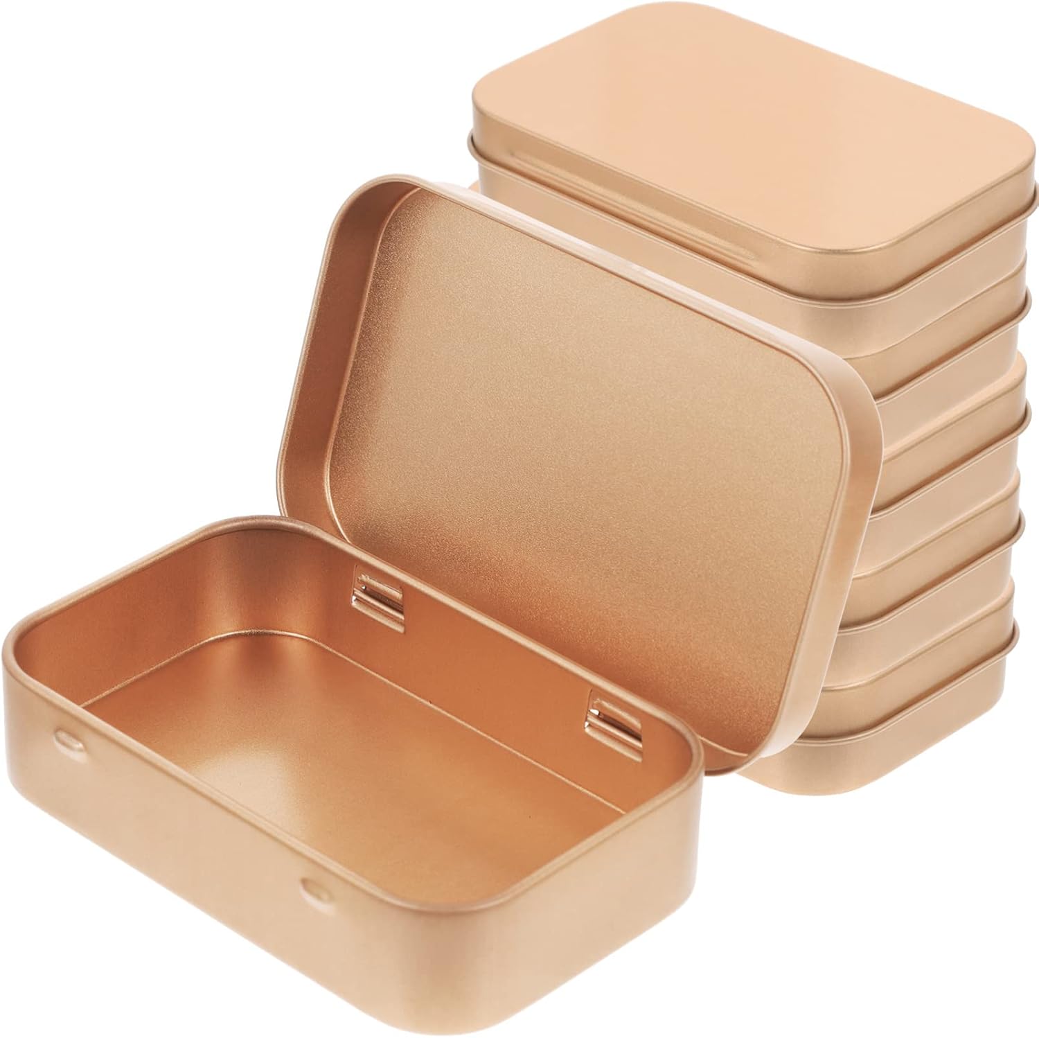 Zerodeko Caja de lata de metal con tapa, cajas de almacenamiento rectangulares de hojalata, cajas de dulces de metal, mini recipientes de galletas,