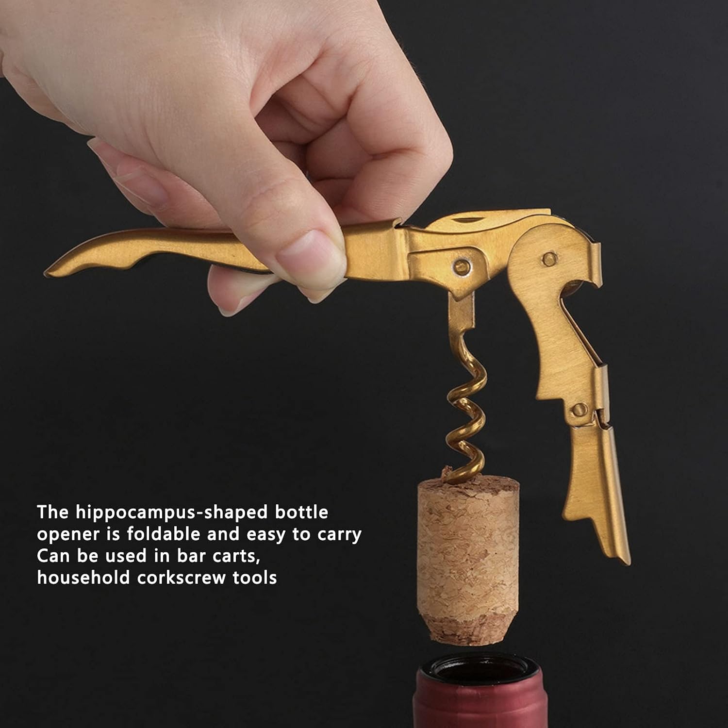 Sacacorchos de vino, sacacorchos de forma linda, abridor de botellas de vino, removedor de botellas para camareros, herramienta manual fácil de