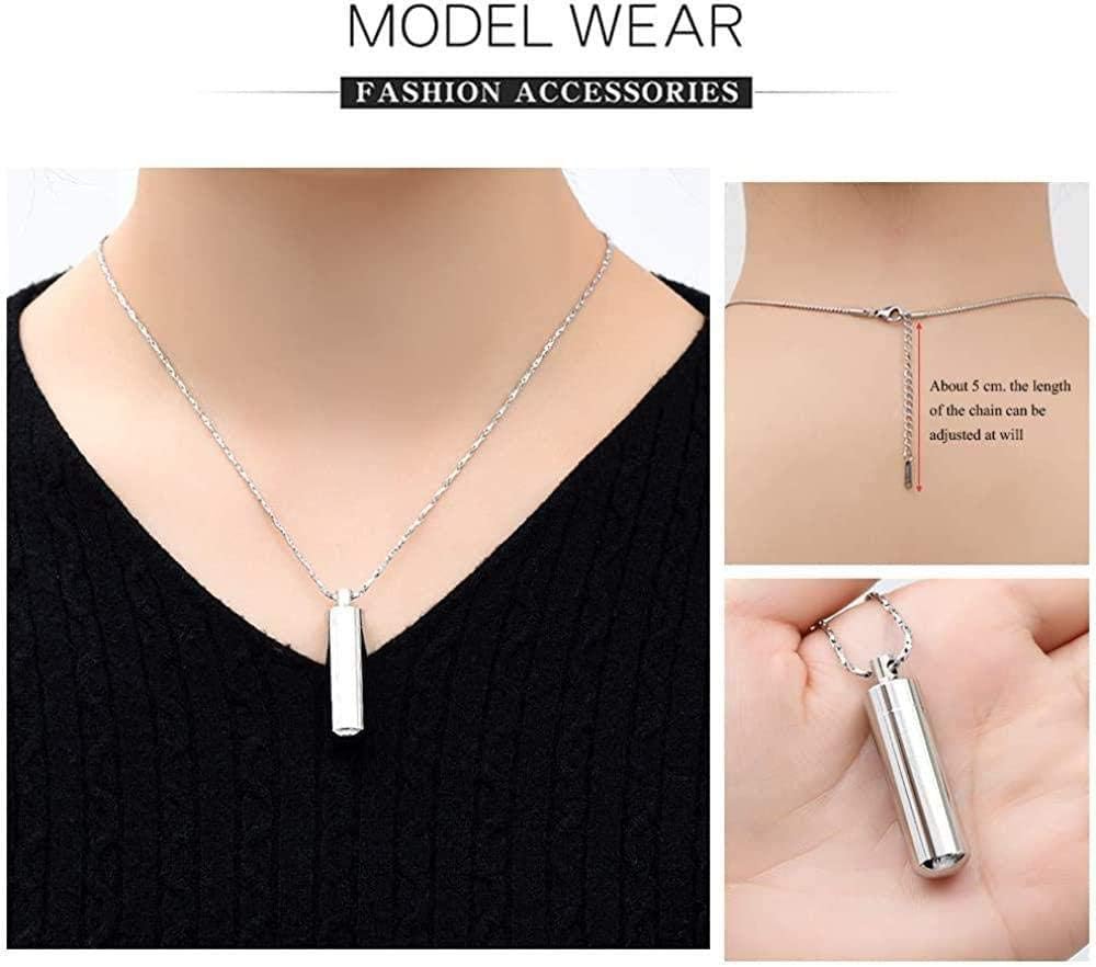 Cenizas Recuerdo Urna Collar Cremación Joyas Ceniza cremada Colgante Botella de Vidrio Cenicero Collar Joyas conmemorativas-Plata