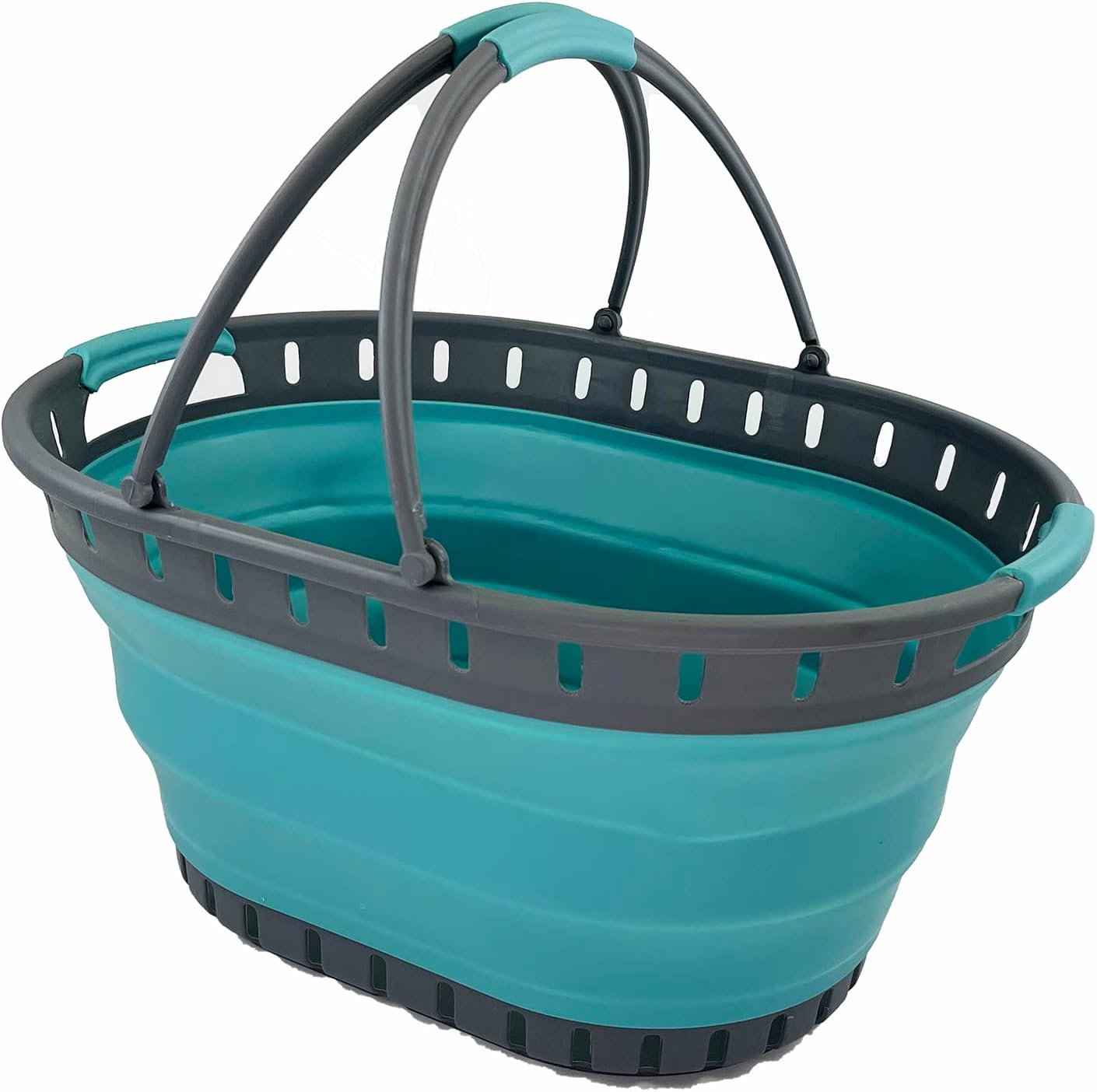 SAMMART Cesta plegable de plástico para la ropa sucia de 25 litros (6.6 galones), contenedor de almacenamiento plegable y organizador, cesta de